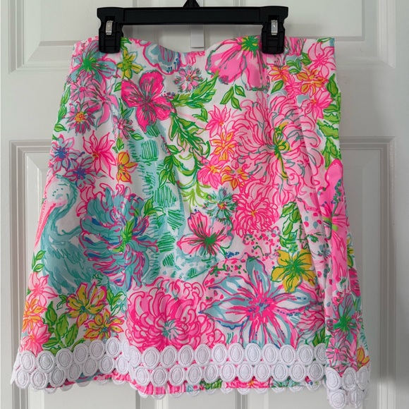 Lilly Pulitzer Pleated Pink and Green Resort Mini Skirt - Picture 1 of 3